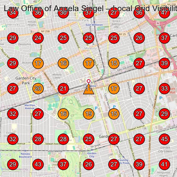 Law Office of Angela Siegel GeoGrid visibility map for Estate Planning Attorney in Cedarhurst